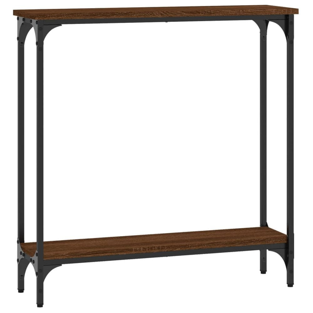 Vidaxl Konzolový stolík hnedý dub 75x22,5x75 cm kompozitné drevo